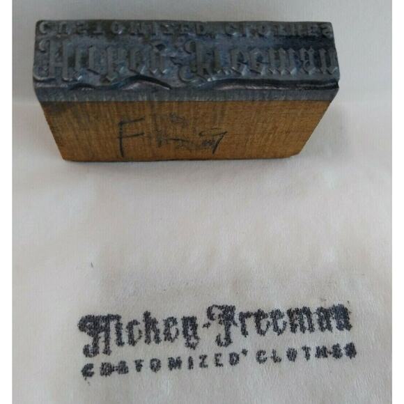 Hickey Freeman Clothes Printer Block Ink Stamp Letter Press Atlantic City NJ - Picture 1 of 6